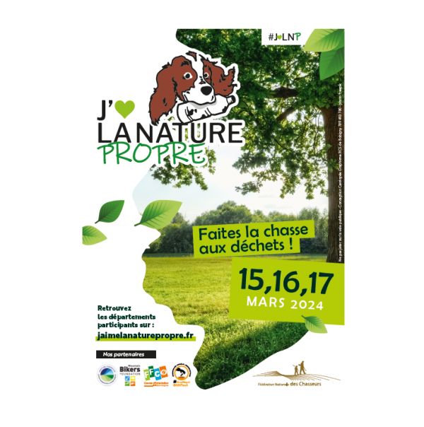 Affiche 2024 de l'opération de ramassage de déchets, j'aime la nature propre